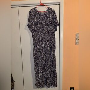 Purple floral maxi dress